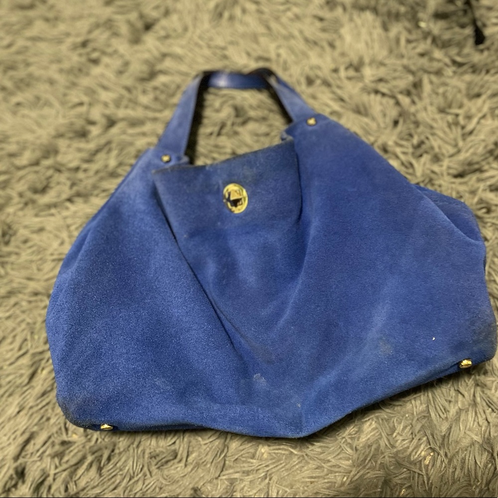 Kate Spade Blue Suede Shoulder Bag